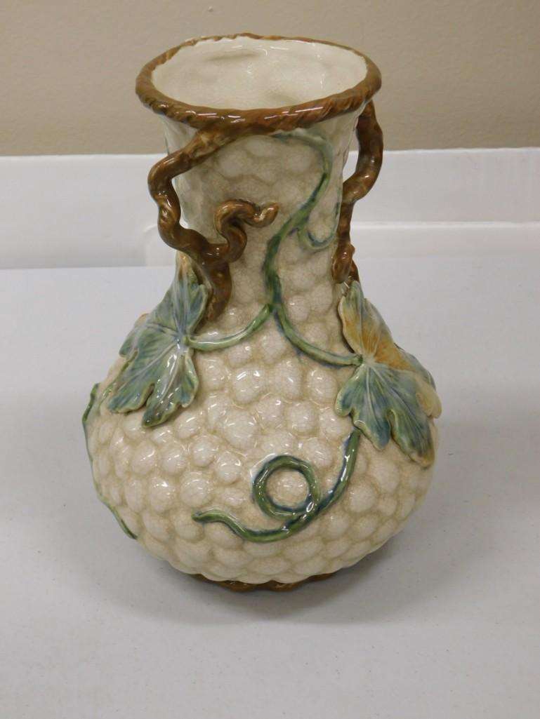 Fitz and Floyd Ceramic Vase / Pitcher with White Grapes (1 of 4)