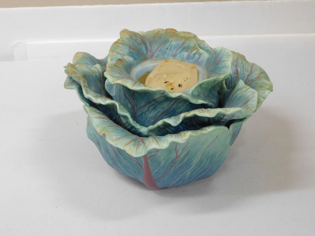 Fitz and Floyd Heavy Cabbage Candle Holder (1 of 4)