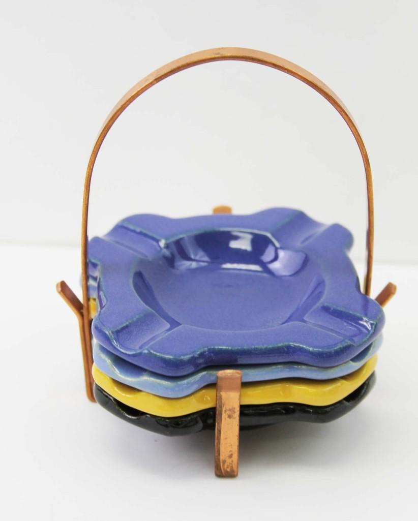 Bauer Square Ashtrays with holder (1 of 4)