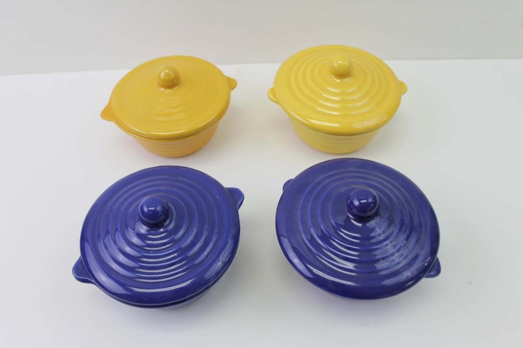 Four Bauer Ringware Individual Casseroles (1 of 6)
