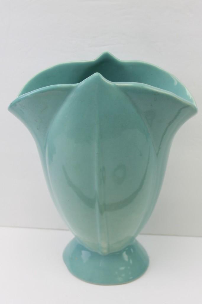 Bauer Pottery Large Vase: Bauer Pottery Large Vase . Vase is marked 'Bauer Atlanta' where certain pottery pieces were briefly made before a factory fire caused a shut down. This vase is from the 1950's or earlier