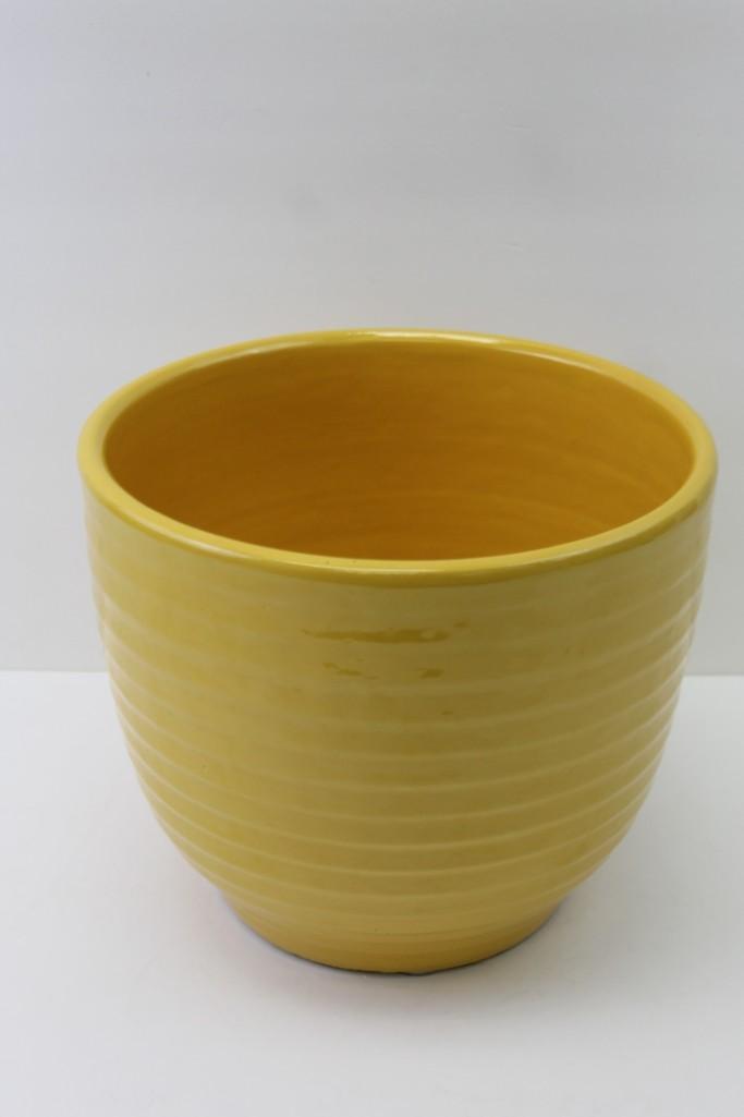 large Bauer Jardiniere in Ringware Yellow (1 of 5)