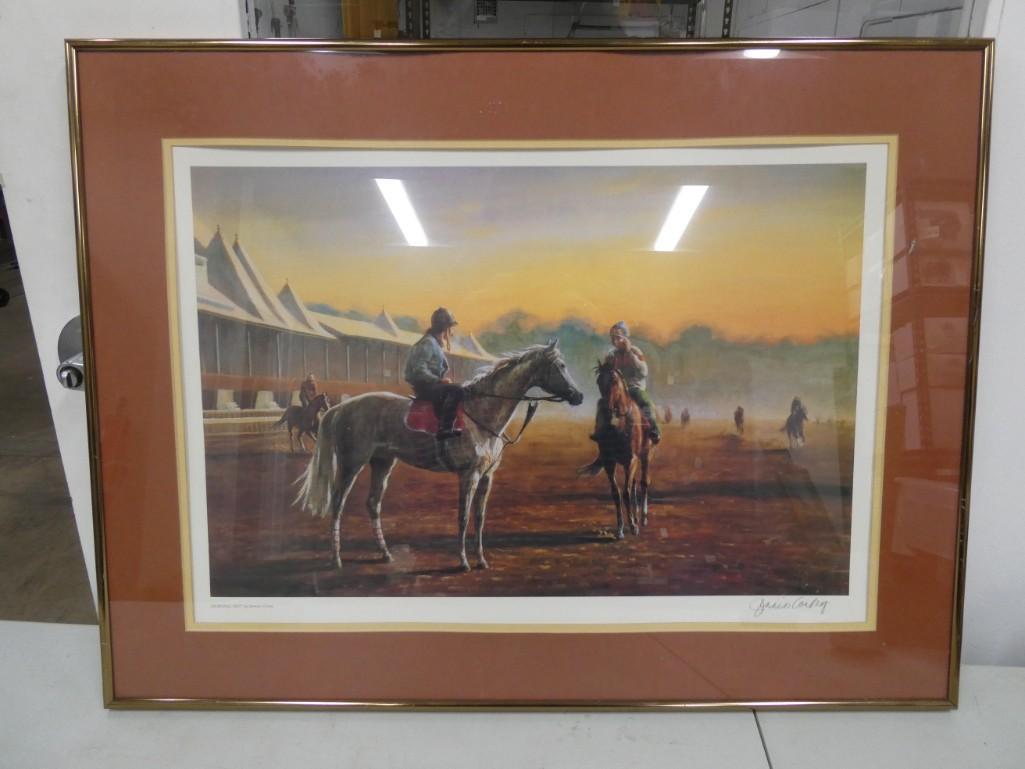 Framed Print Pencil Signed Jennes Cortez of Horses with (1 of 5)