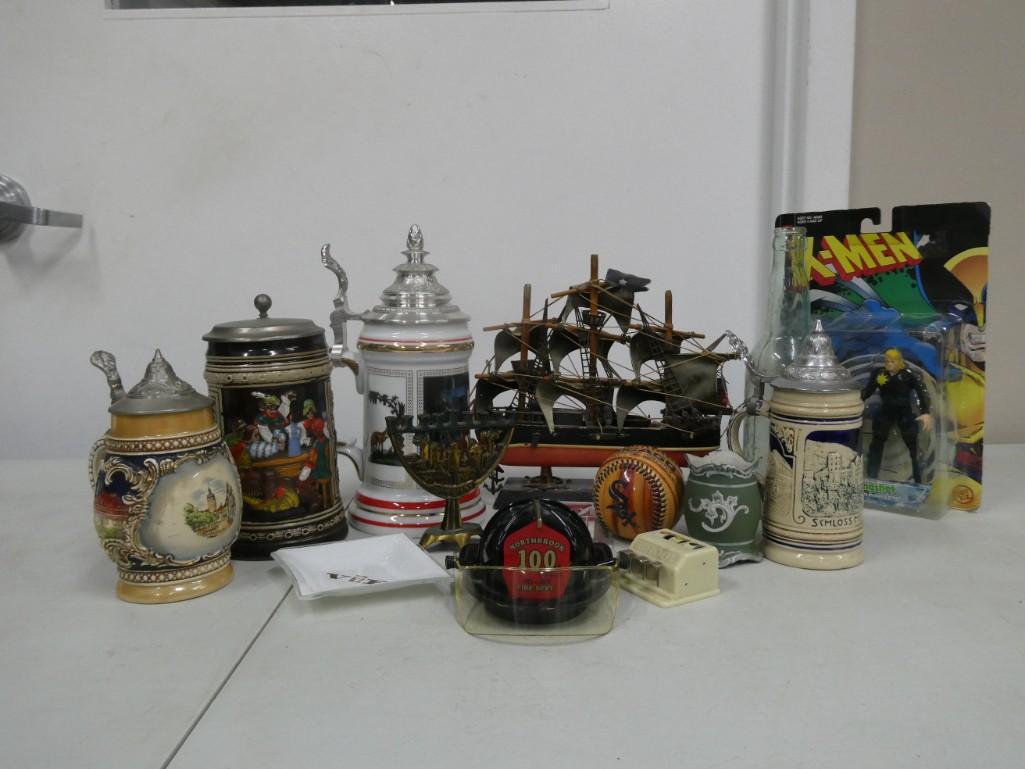 Collectibles incl Beer Steins , X Men Figure , etc (1 of 5)