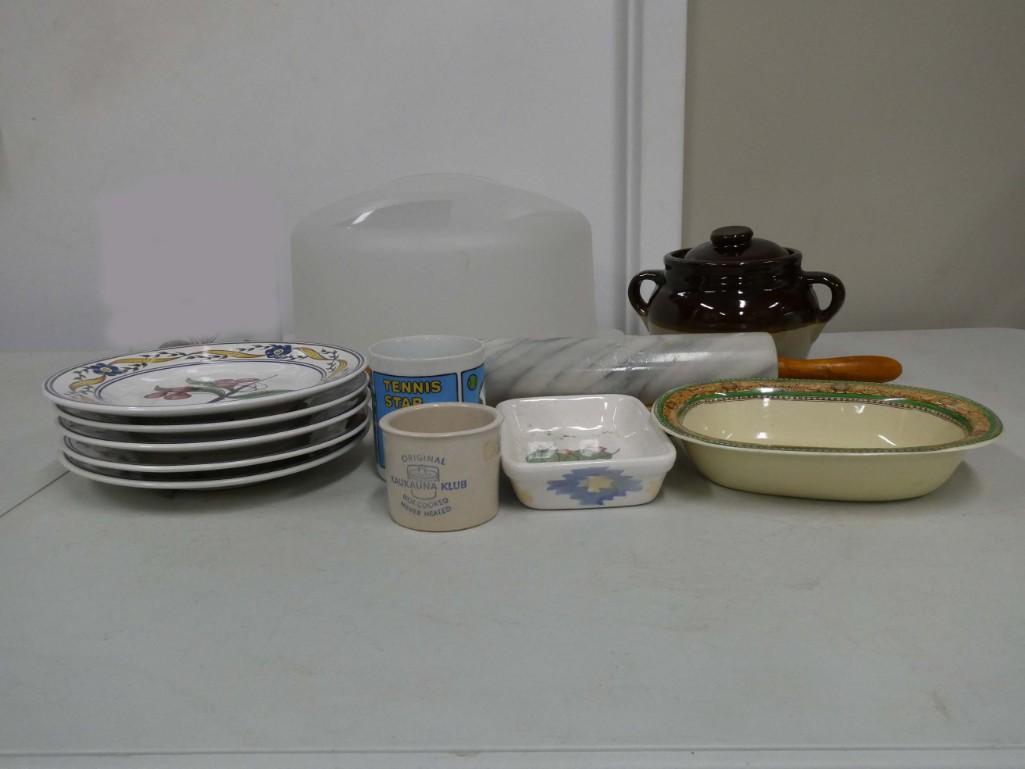 Kitchen Lot incl Bean Pot, Marble Rolling Pin, Cake (1 of 4)