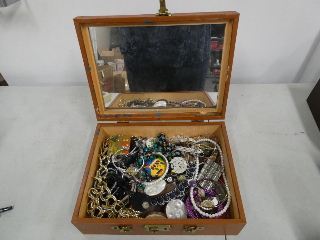 Jewelry Box with Costume Jewelry: Jewelry Box with Costume Jewelry