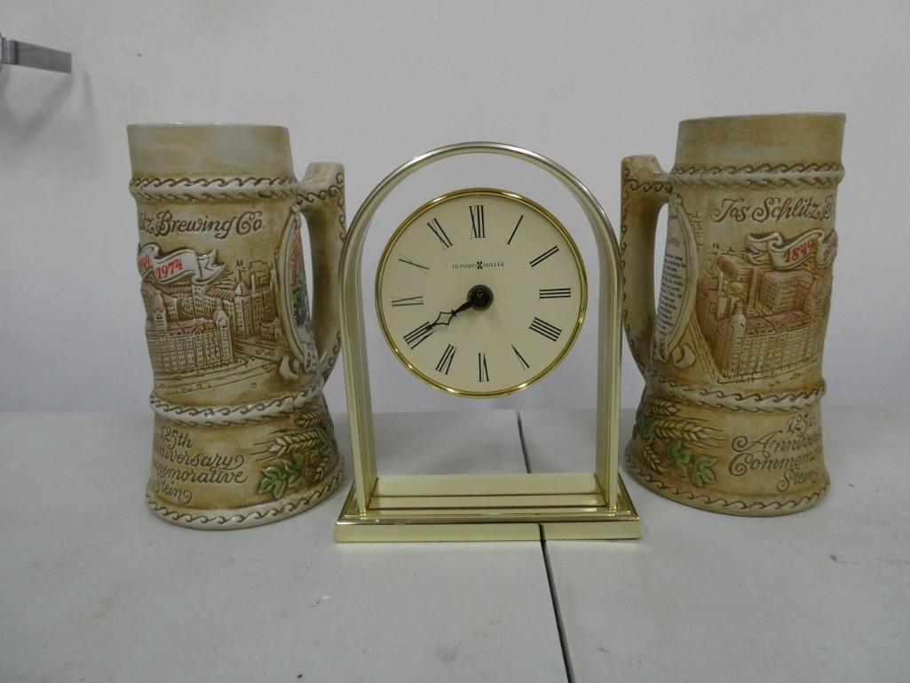 2 Schlitz Steins and a Howard Miller Clock (1 of 4)