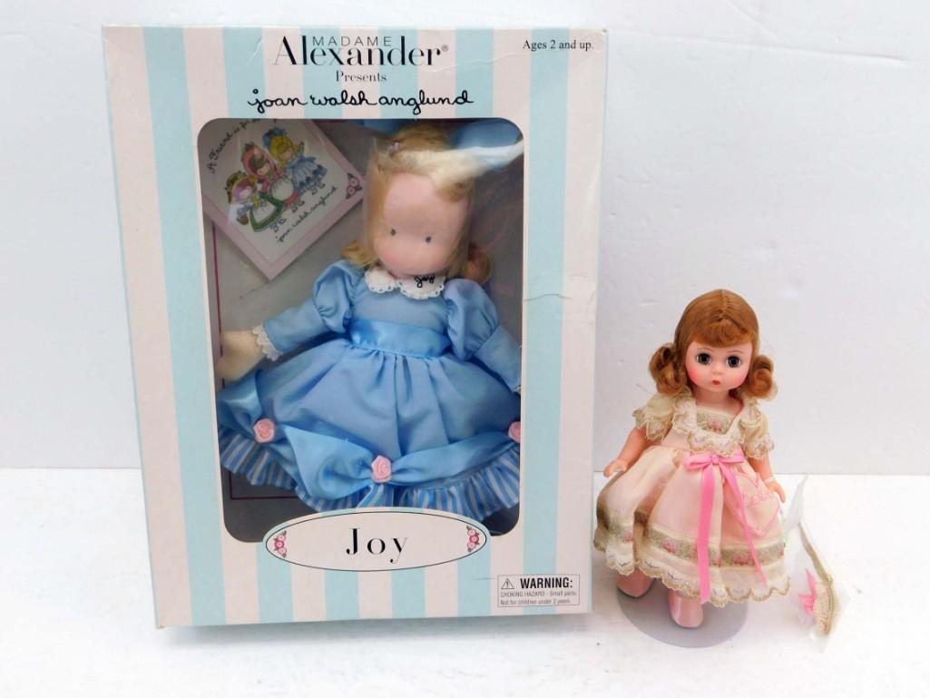 Madame Alexander Love Collector's United LE 8" Doll w: Madame Alexander Love Collector's United Limited Edition 8" Doll w Stand and Madame Alexander Joan Walsh Anglund Joy 10" Vinyl and Cloth Doll, New in Box , 2001
