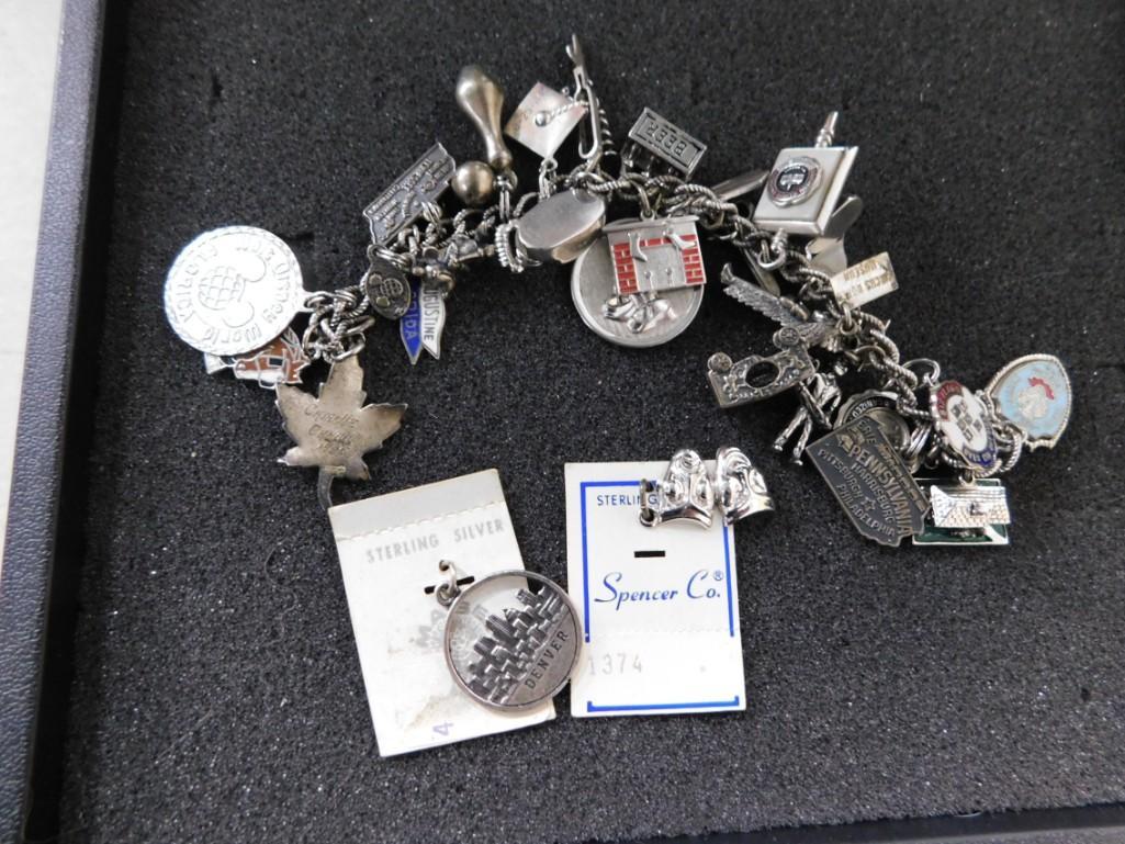 Vintage Sterling Silver Charm Bracelet: Vintage Sterling Silver Charm Bracelet