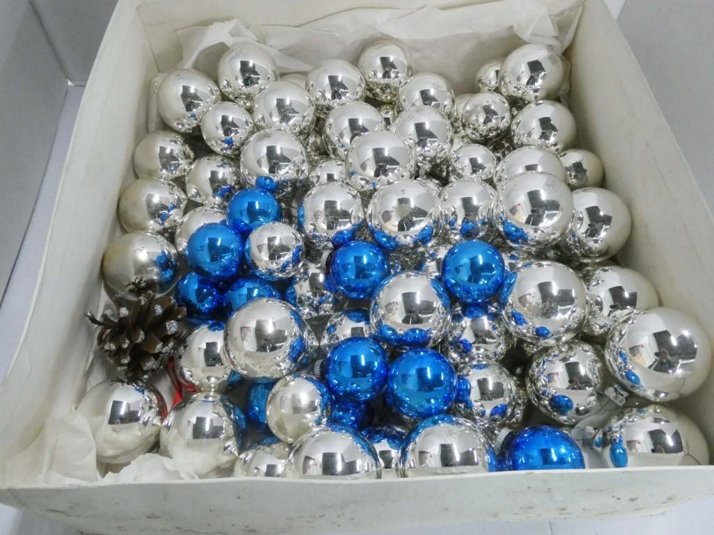 Lot of Vintage Mercury Glass Christmas Ornaments: Lot of Vintage Mercury Glass Christmas Ornaments