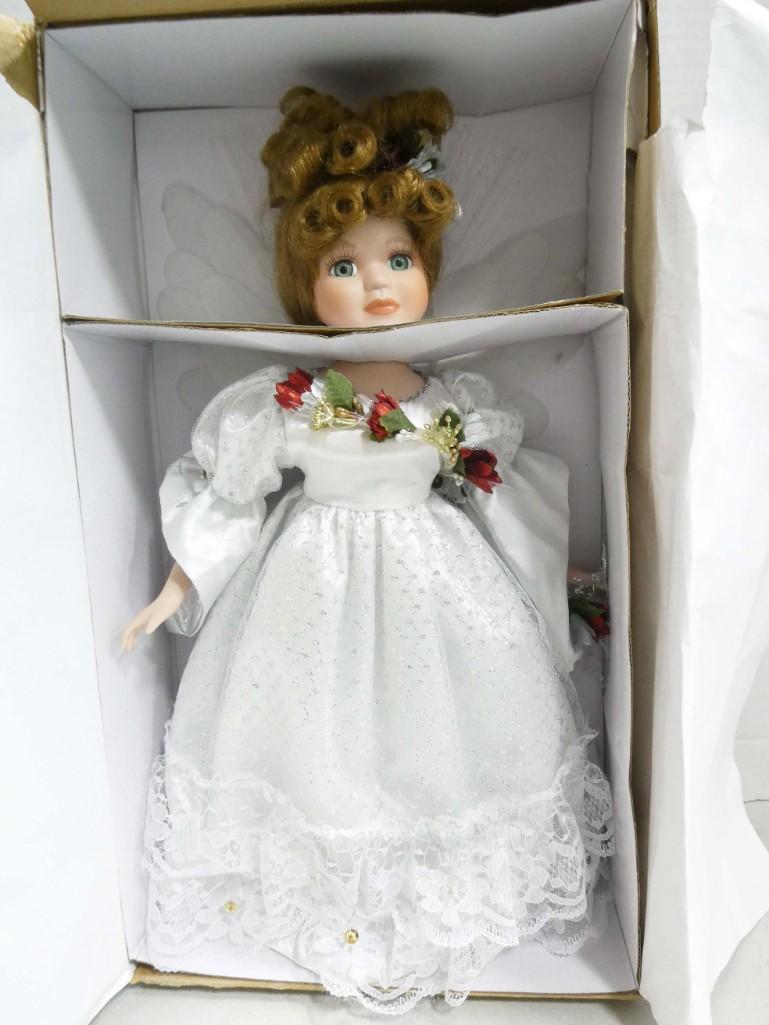 Porcelain Christmas Angel Doll in Original Box with (1 of 1)