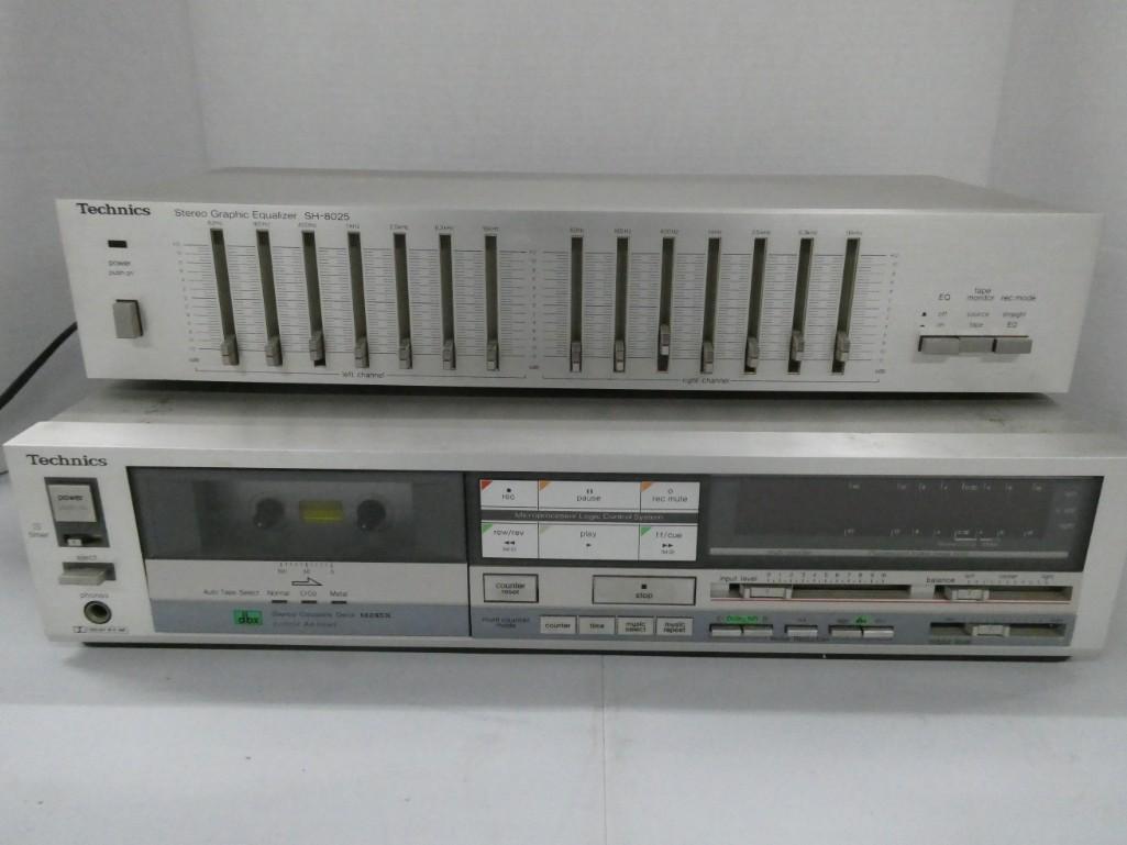 Technics Equalizer SH8025 and Technics Cassette Player (1 of 1)