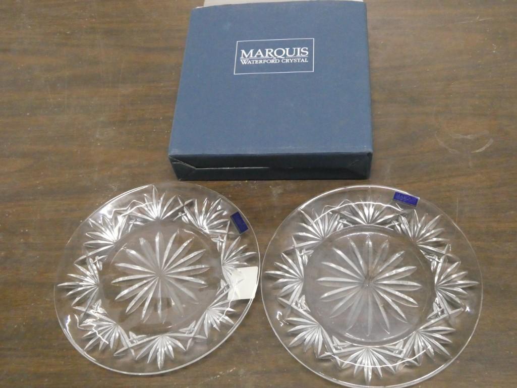 2 Waterford Marquis Plates 8" Brookside with Box: 2 Waterford Marquis Plates 8" Brookside with Box