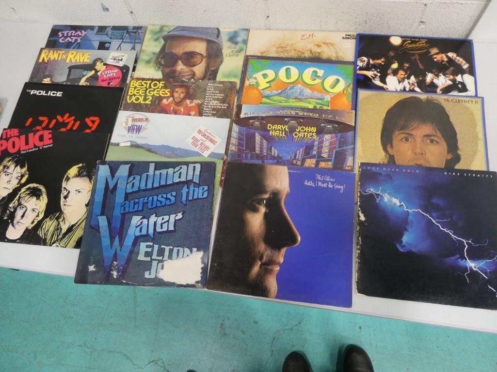 16 Vinyl LP Records incl Stray Cats, The Police, Elton (1 of 3)