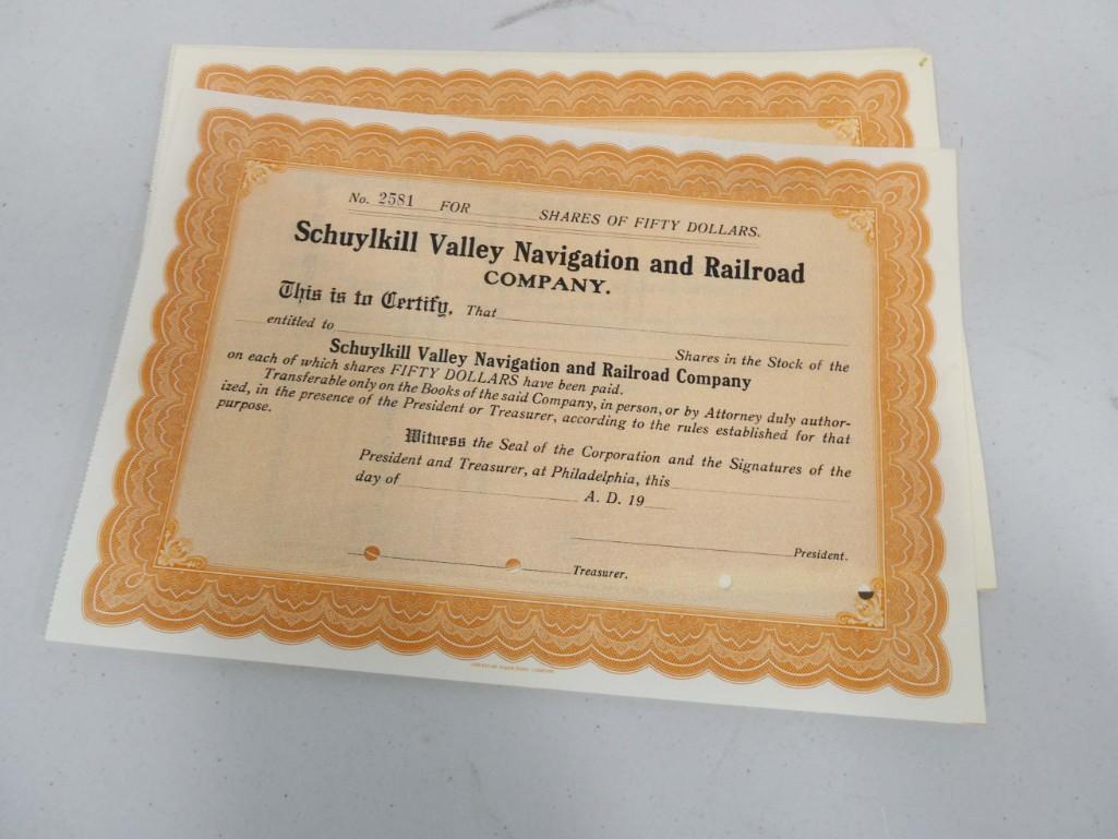 Lot of Vintage Stock Certificates from Schuylkill (1 of 2)