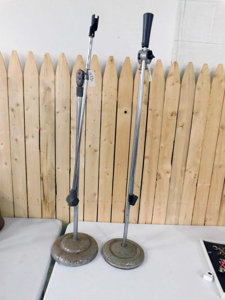 2 Vintage Atlas Microphone Stands with Chrome Bases (1 of 4)
