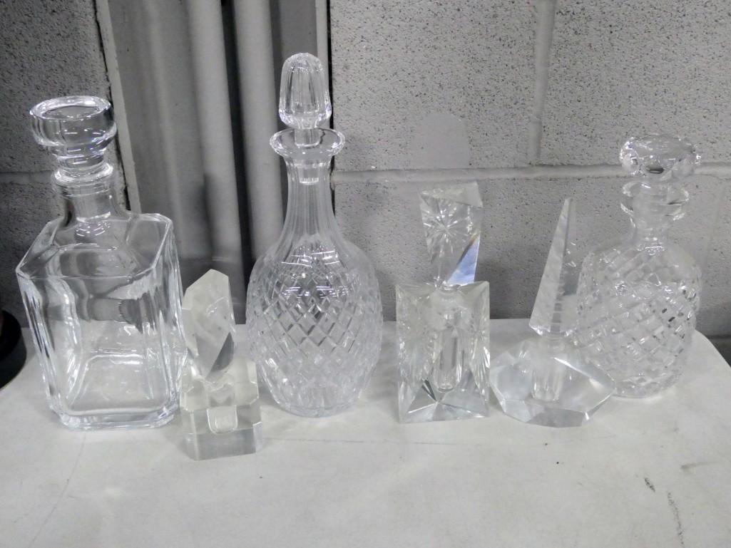 Lot of Crystal Perfume Bottles and Glass Decanters (1 of 5)
