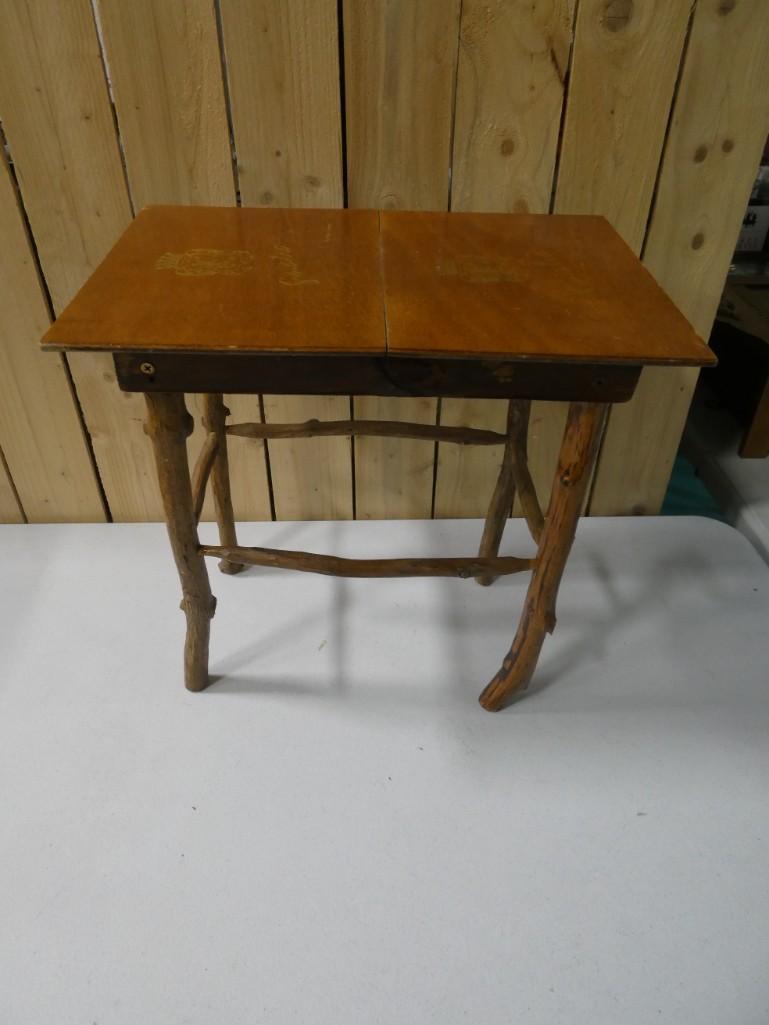 Small Table Made from a Cigar Box: Small Table Made from a Cigar Box . Measures about 14" tall x15"x10"