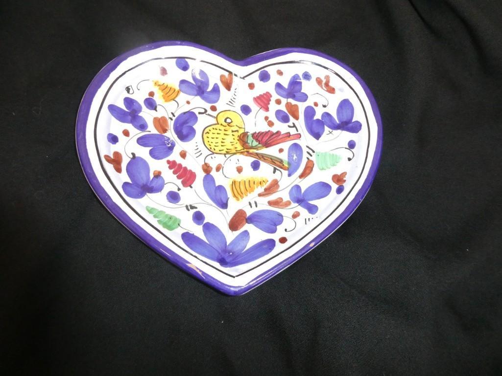 Vintage Hand Painted Heart Candy Dish Made in Italy (1 of 3)