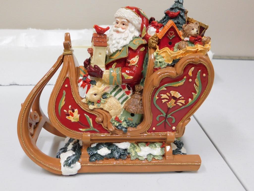 Fitz and Floyd Musical Santa Sleigh New in Box: Fitz and Floyd Musical Santa Sleigh New in Box