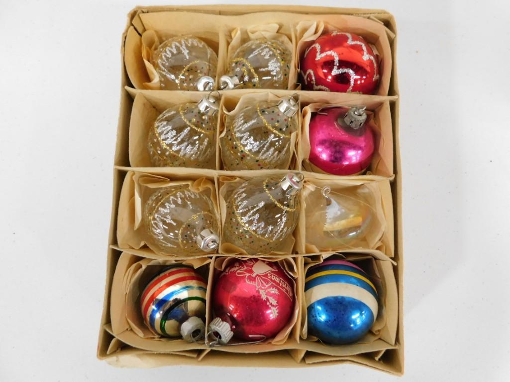 12 Vintage Christmas Ornaments incl Shiny Brite (1 of 2)
