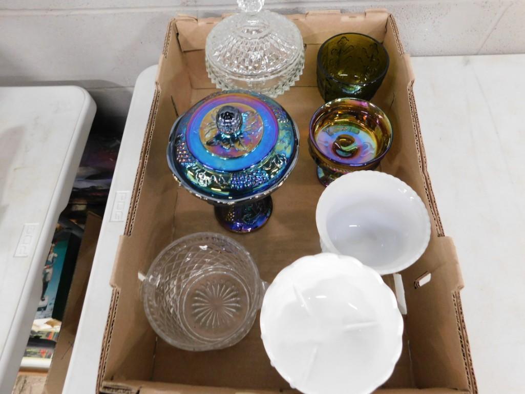 Assorted Glass incl Carnival Glass , Milk Glass , Clear (1 of 3)