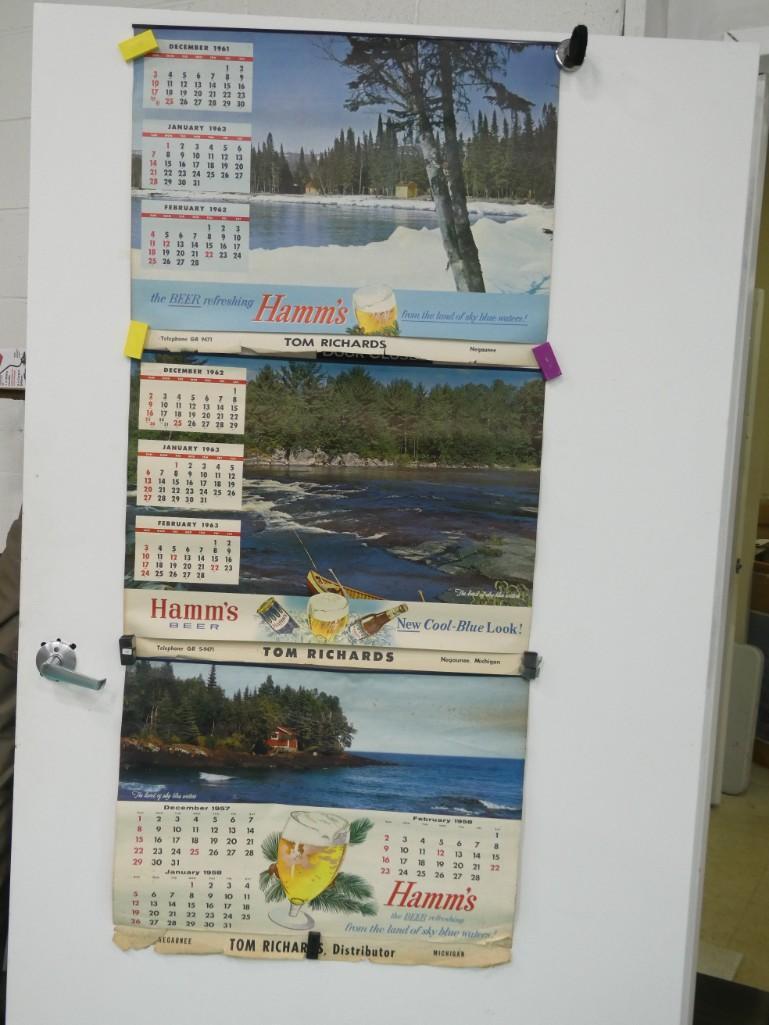 Lot of 3 Vintage Hamm's Advertising Calendars from the (1 of 5)