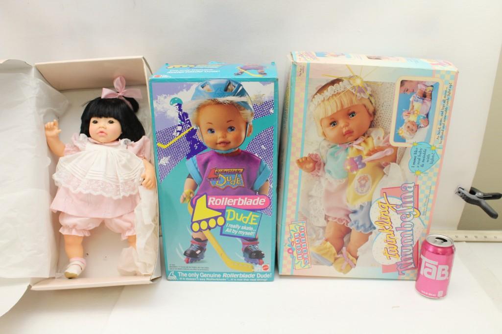3 Vtg Dolls w Boxes incl 1991 Ideal Nursery Twinkling (1 of 5)