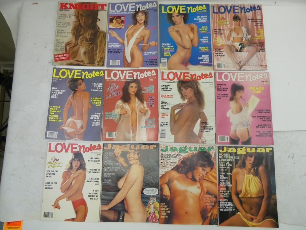 Lot of 12 Adult Magazines Including Love Notes, Knight, (1 of 3)