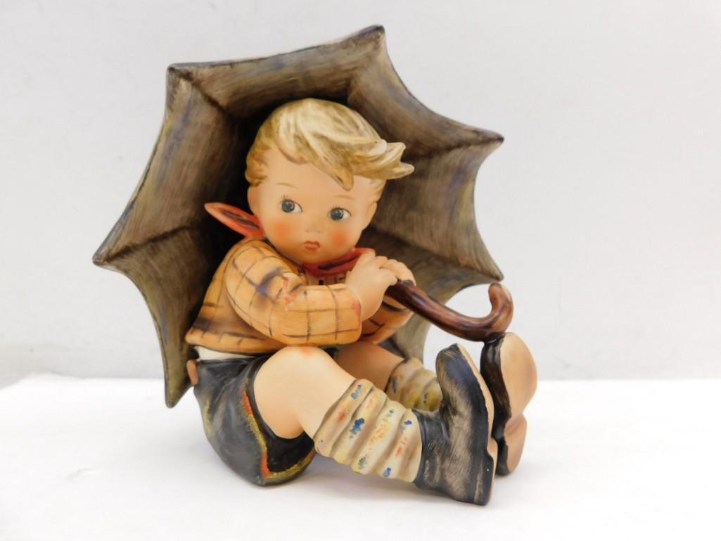 1957 Goebel Hummel Umbrella Boy 152/0A 24 Marking S: Vintage 1957 Goebel Hummel Umbrella Boy 152/0A 24 Marking S Signed Figurine