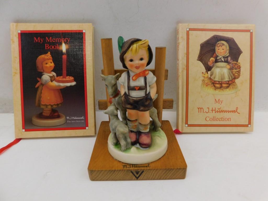 1948 Little Goat Herder 200-0 N Plus 2 Hummel Books: Vintage 1948 Little Goat Herder 200-0 N Figurine with wood base (not attached) Plus 2 Hummel Books