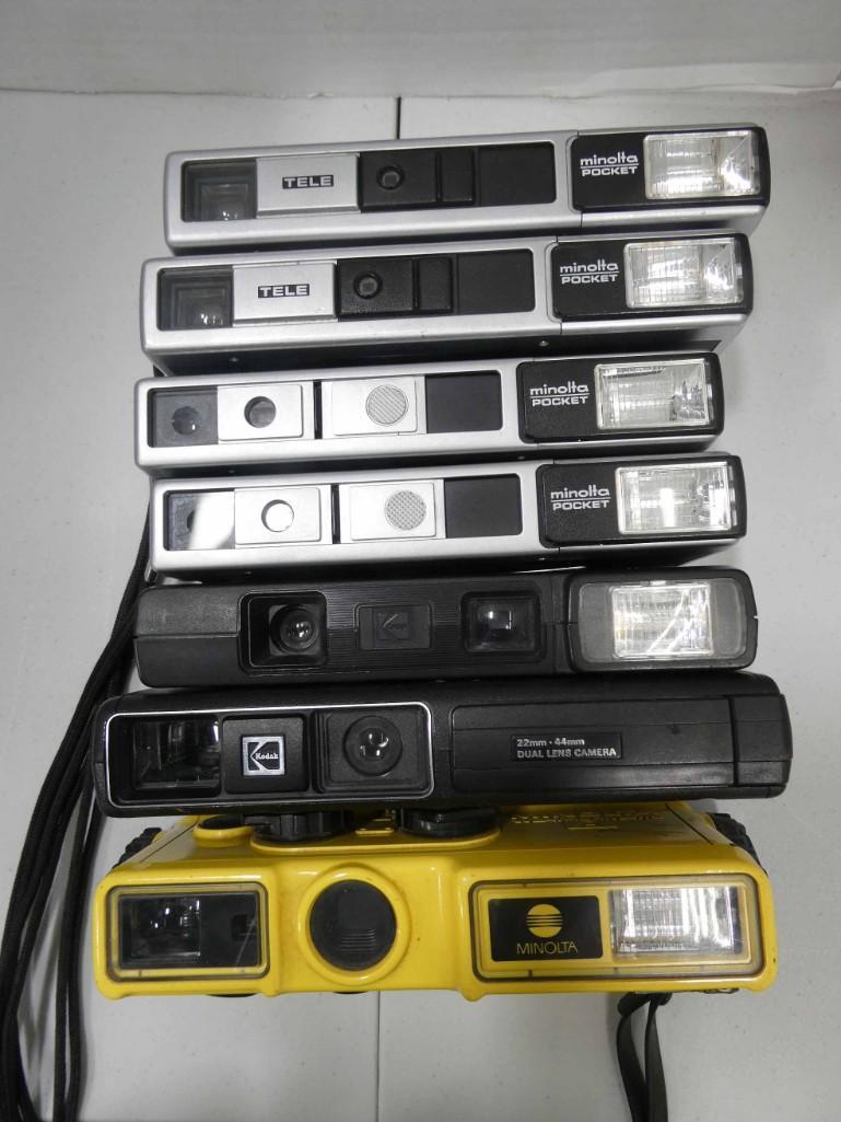 7 Older 110 Pocket Cameras incl 1 Waterproof Camera (1 of 4)
