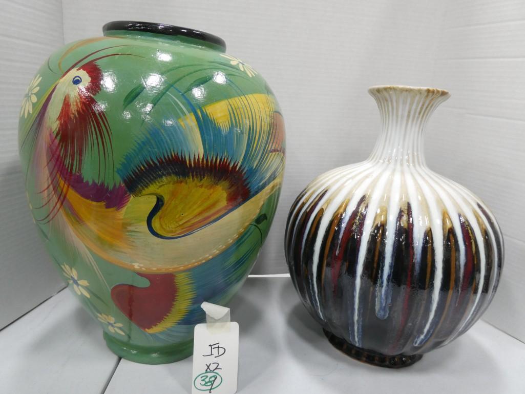 2 Large Vases incl 1 Hand Painted (1 of 1)