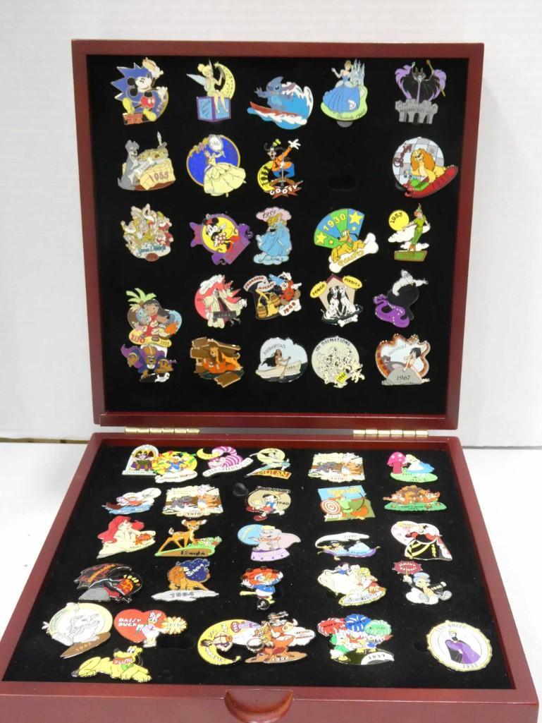 Lot of Disney Pins in a Display Case (1 of 12)