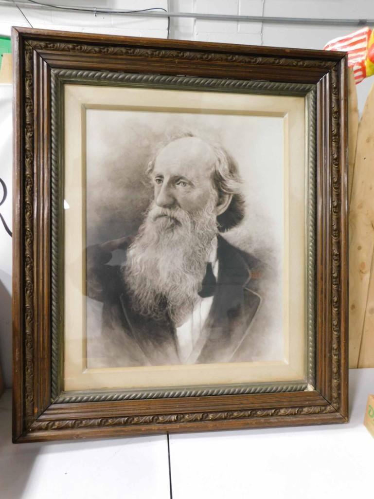 Large Portrait Print of a Man approx 38"x32" (1 of 2)