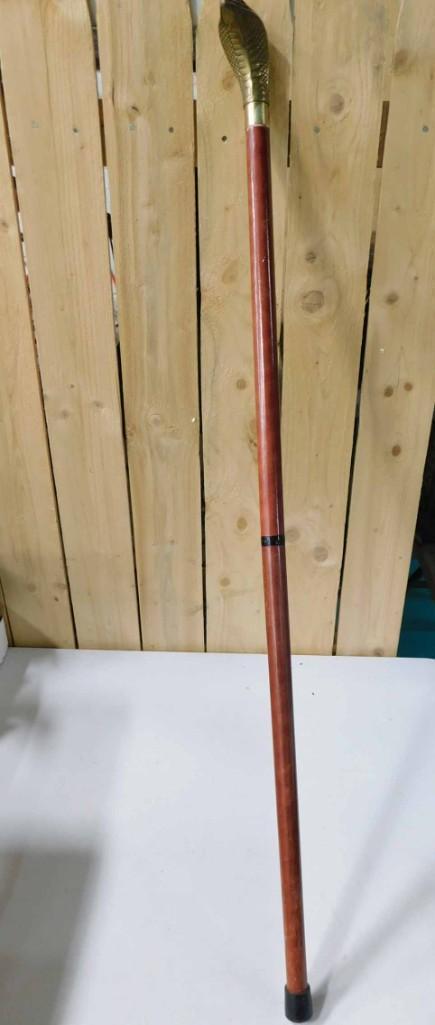 Cane with a Brass Cobra Head Handle (1 of 3)
