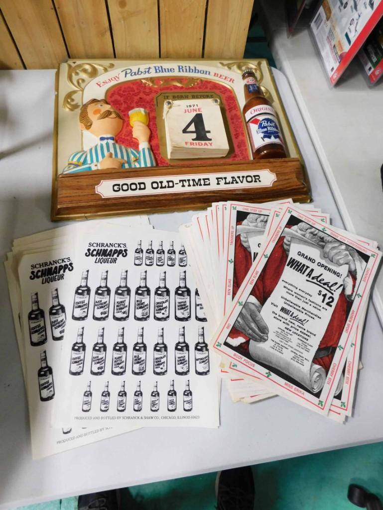 Advertising Lot incl Pabst Blue Ribbon Sign and Vintage (1 of 5)