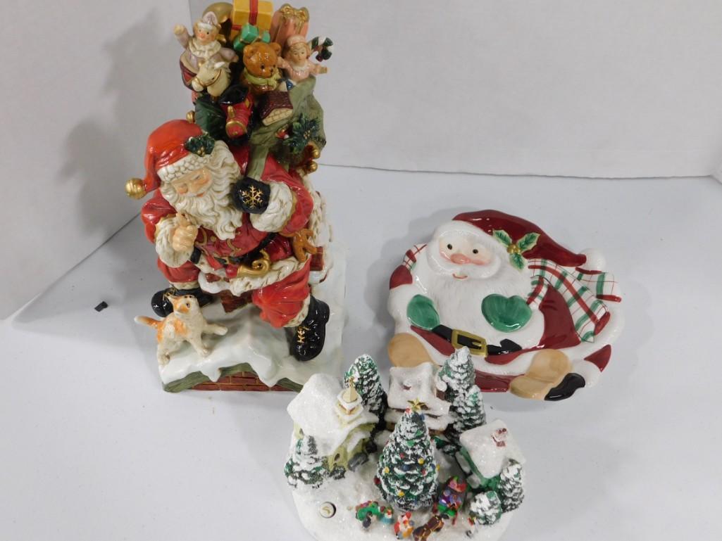 Christmas Lot incl Ceramic Santa , Fitz and Floyd Plate (1 of 1)
