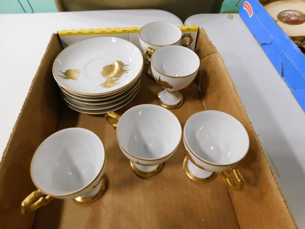 Maruei Tea Cups and Saucers: Maruei Tea Cups and Saucers . 5 Cups and 6 Saucers