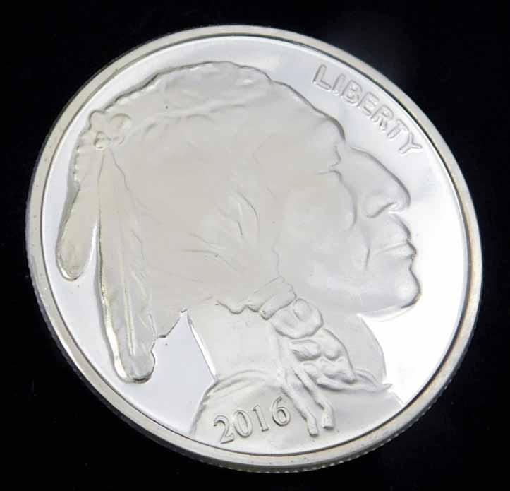 2016 BU Indian Head Buffalo 1 oz Silver Round (1 of 2)