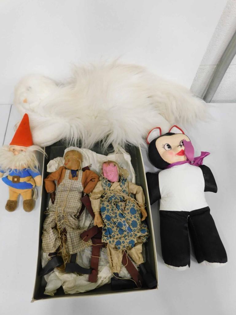 2 Marionettes , Gnome , etc: 2 Marionettes , Gnome , Plush Cat , etc