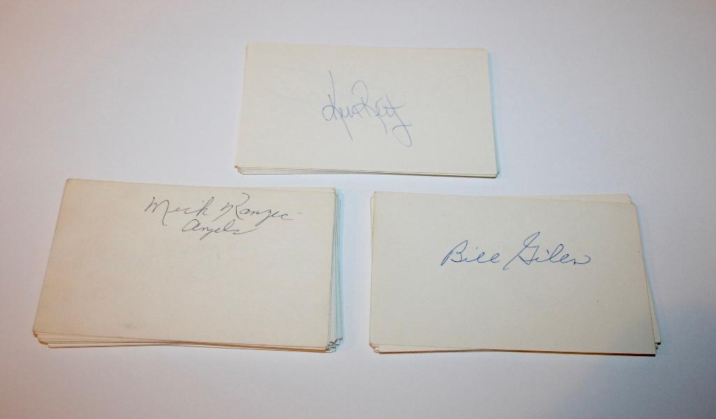 Lot of 73 Signed Index Cards of Former Baseball Players (1 of 7)
