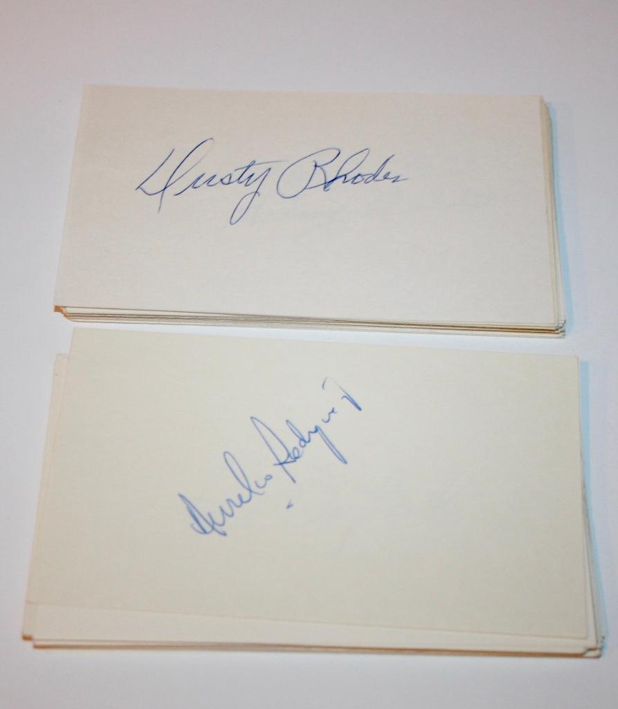 Lot of 40+ signed Index Cards Baseball Players (1 of 5)