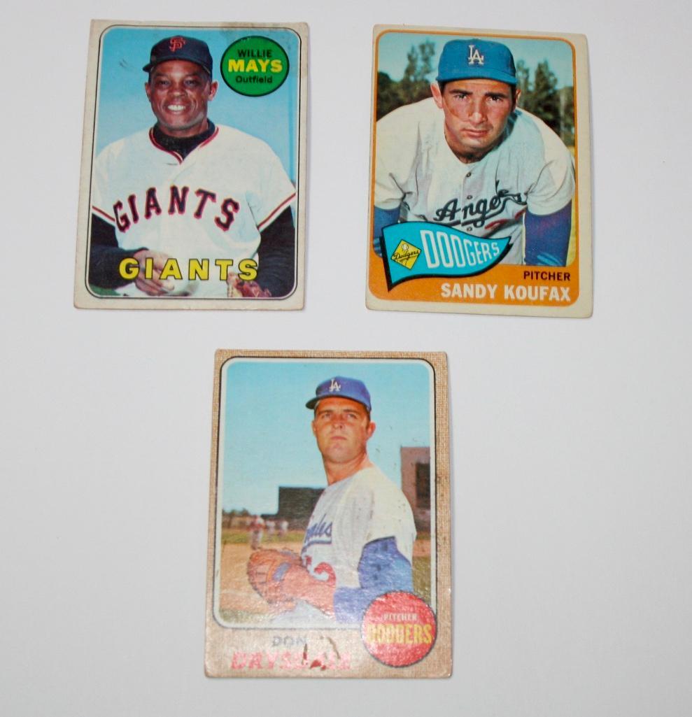 Lot of 3 1960's Topps Baseball Cards - Don Drysdale, (1 of 8)