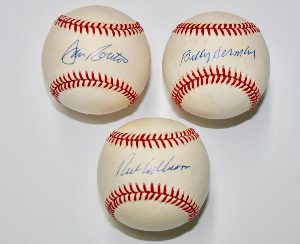 Lot of 3 Signed Baseballs - HOF Members Richie Ashburn, (1 of 6)
