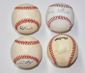 Lot of 4 Signed Baseballs - Jerome Holtzman, Steve: Lot of 4 Signed Baseballs - Jerome Holtzman, Steve Wilson + More No COA's