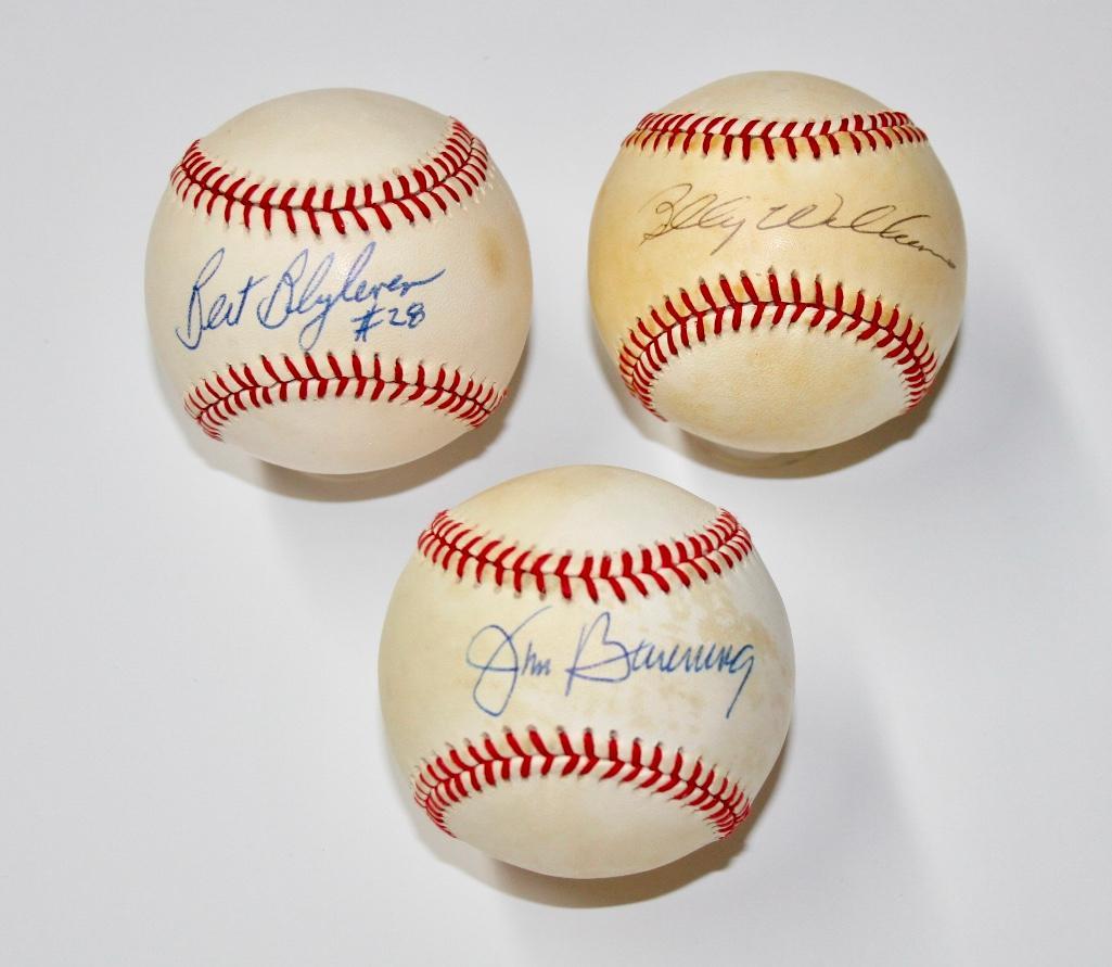Lot of 3 Signed Baseballs - Bert Blyleven, Billy (1 of 6)