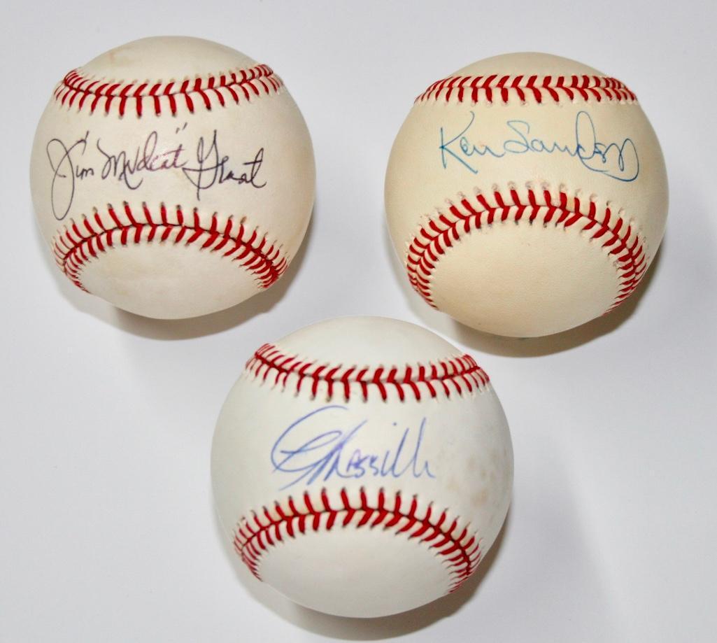 Lot of 3 Signed Baseballs - Lee Mazzilli, Ken Sanders & (1 of 7)