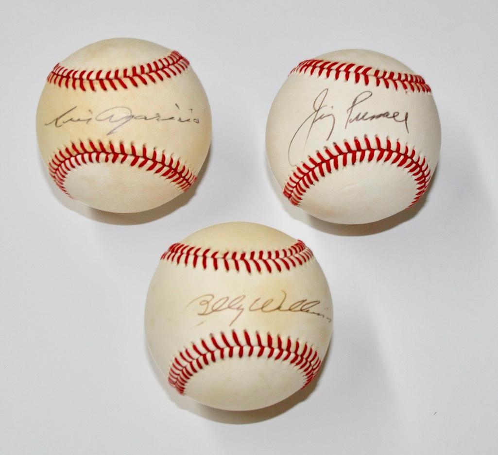 Lot of 3 Signed Baseballs - Jimmy Piersall,, Luis (1 of 6)