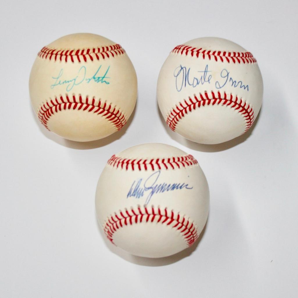 Lot of 3 Signed Baseballs - Lenny Dykstra, Monte Irvin (1 of 6)